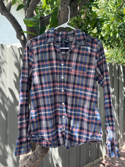American Eagle Outfitters Classic Prep Fit Plaid Button-Down Shirt Sz M