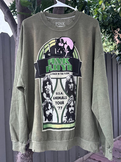 Pink Floyd “Animals Tour ’77” Distressed Graphic Sweatshirt – Size S/M