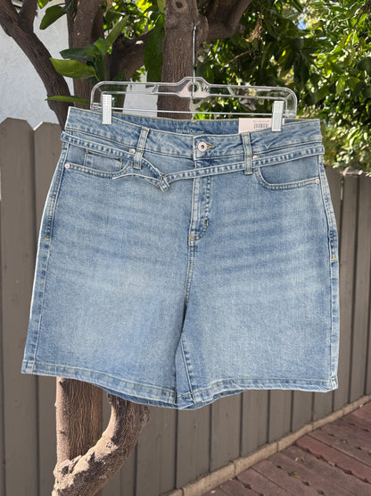NEW Style & Co High Rise Belted Denim Shorts Women’s Sz 14
