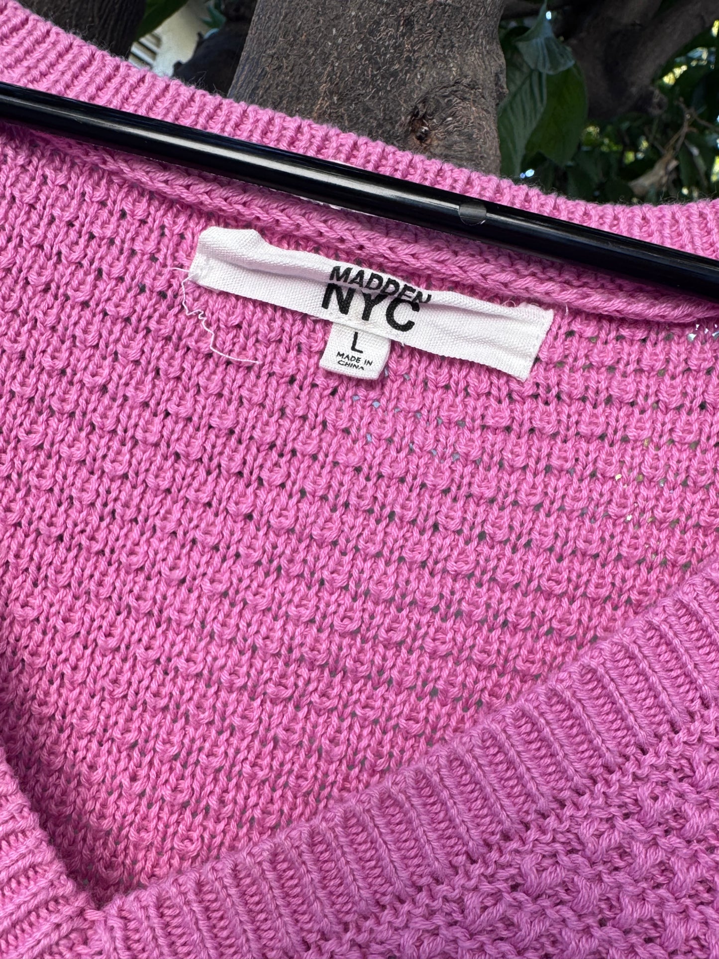 Madden NYC Pink Knitted Crop Sz L