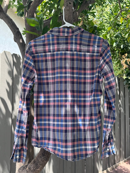 American Eagle Outfitters Classic Prep Fit Plaid Button-Down Shirt Sz M