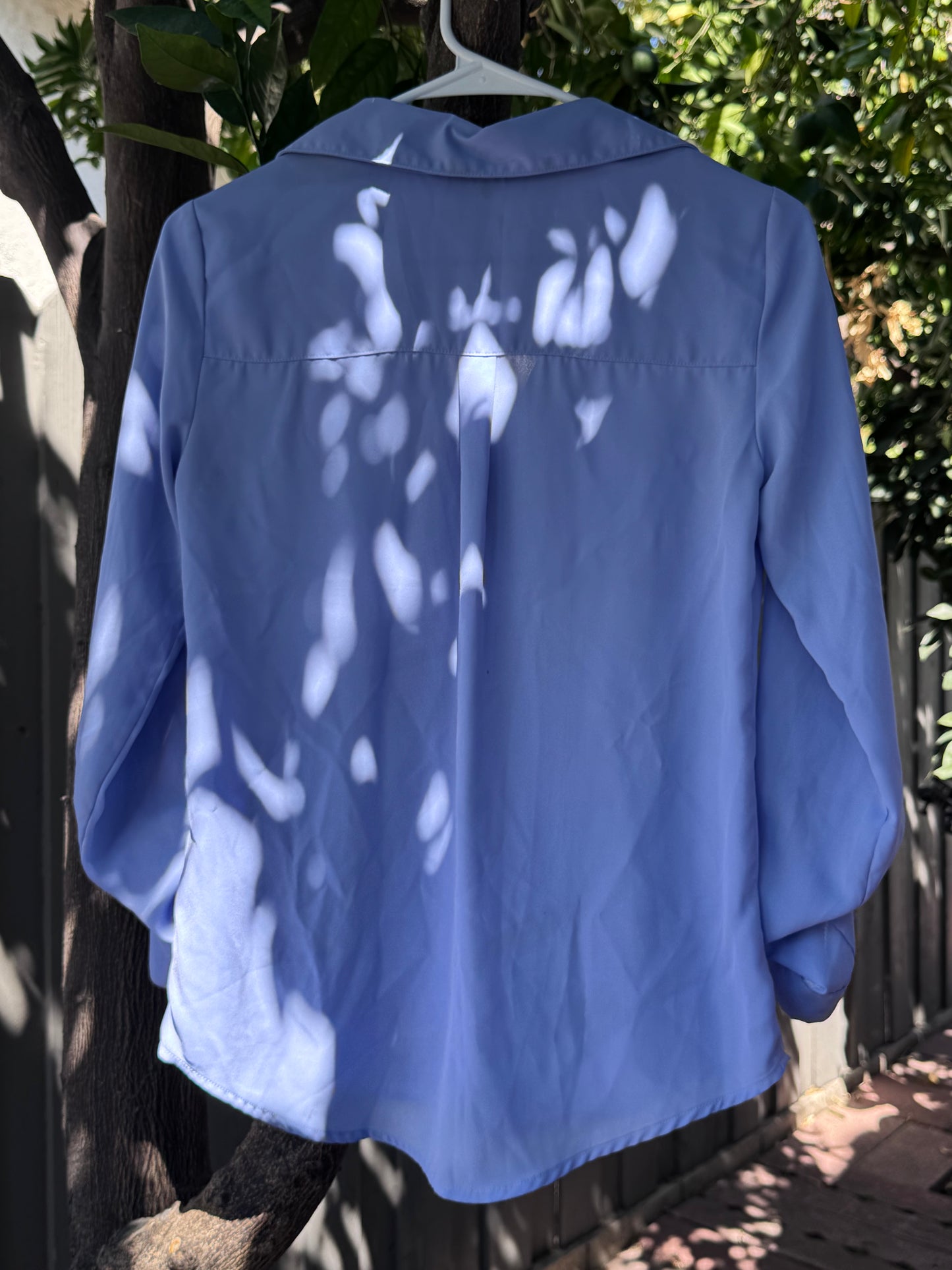 Vylette Light Blue Button-Up Blouse – Size XS