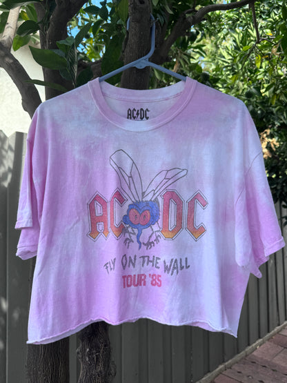 AC/DC Fly on the Wall Tour ’85 Cropped Tee Size L