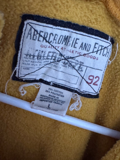 Vtg Abercrombie & Fitch Collegiate Hoodie “64” Mustard Yellow – Size L