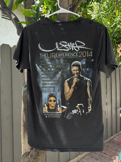Usher The UR Experience 2014 Tour Tee Black Hanes Beefy-T Concert Shirt Sz S