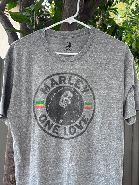 Heather Grey Bob Marley Graphic Tee Sz L