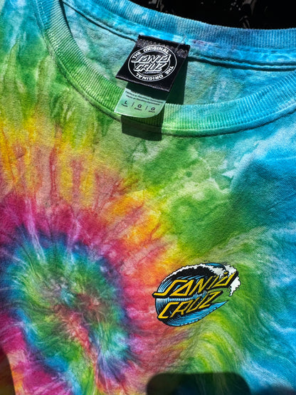 Santa Cruz Tie-Dye Skate Shirt Sz Youth L