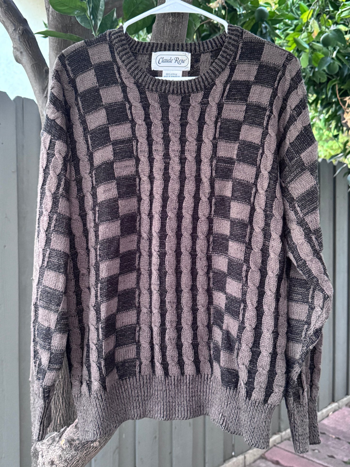 Vtg Claude Rene’ 80s-90s Cable Knit Sweater Sz L