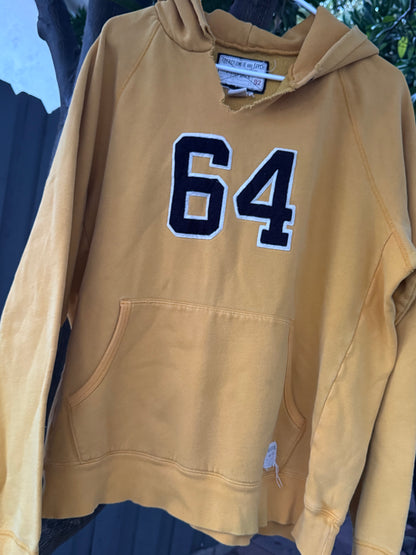 Vtg Abercrombie & Fitch Collegiate Hoodie “64” Mustard Yellow – Size L