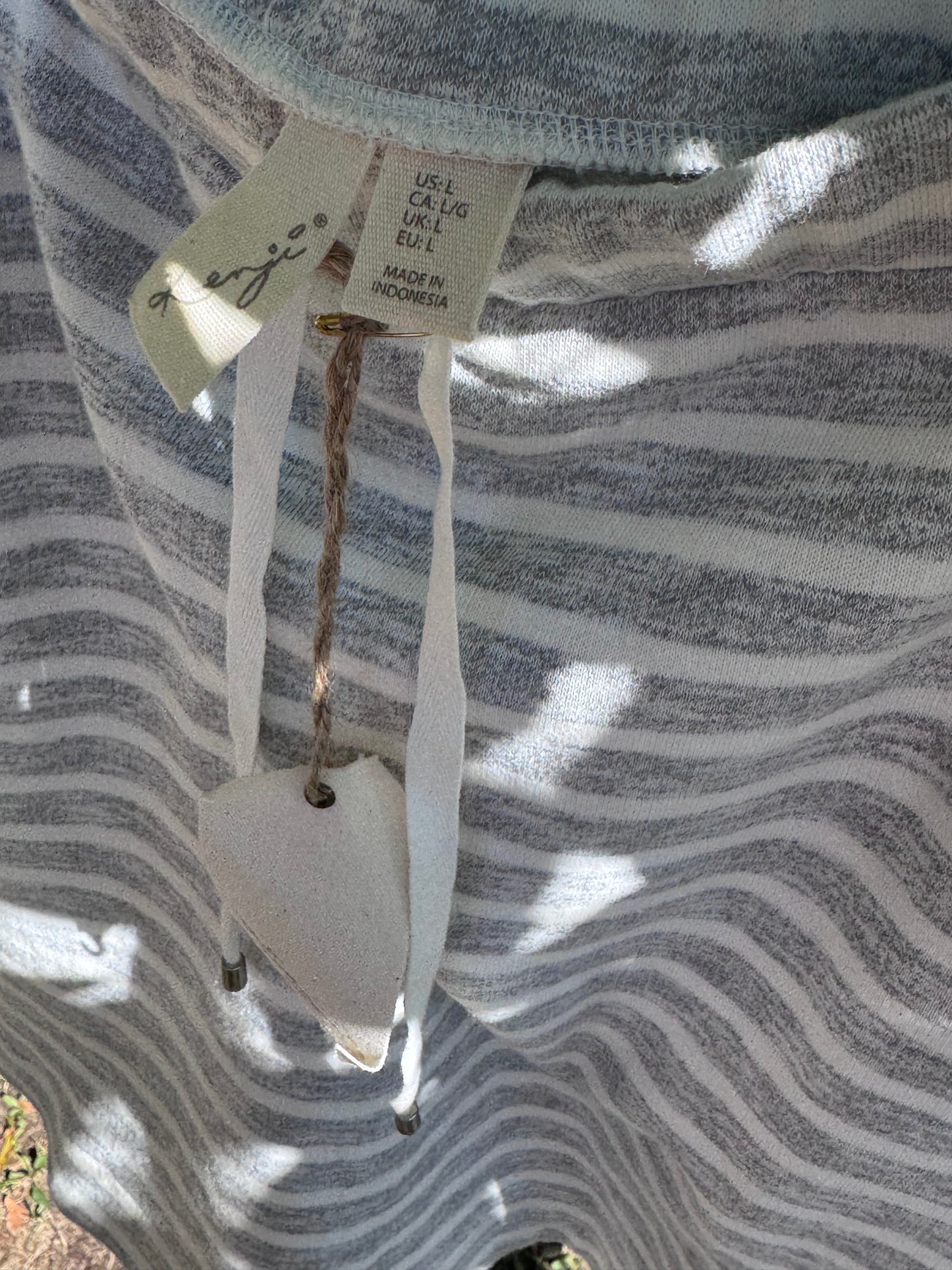 NEW Kenzie Gray and White Striped Casual Skirt Sz L