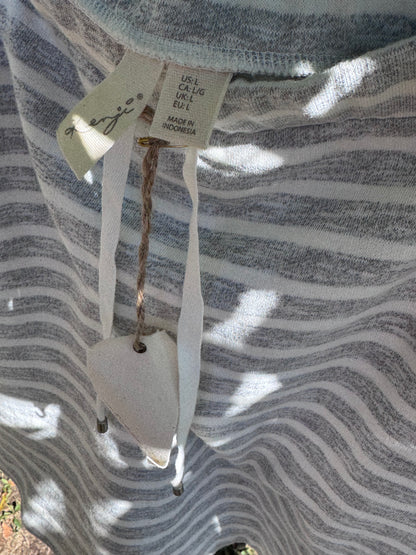 NEW Kenzie Gray and White Striped Casual Skirt Sz L