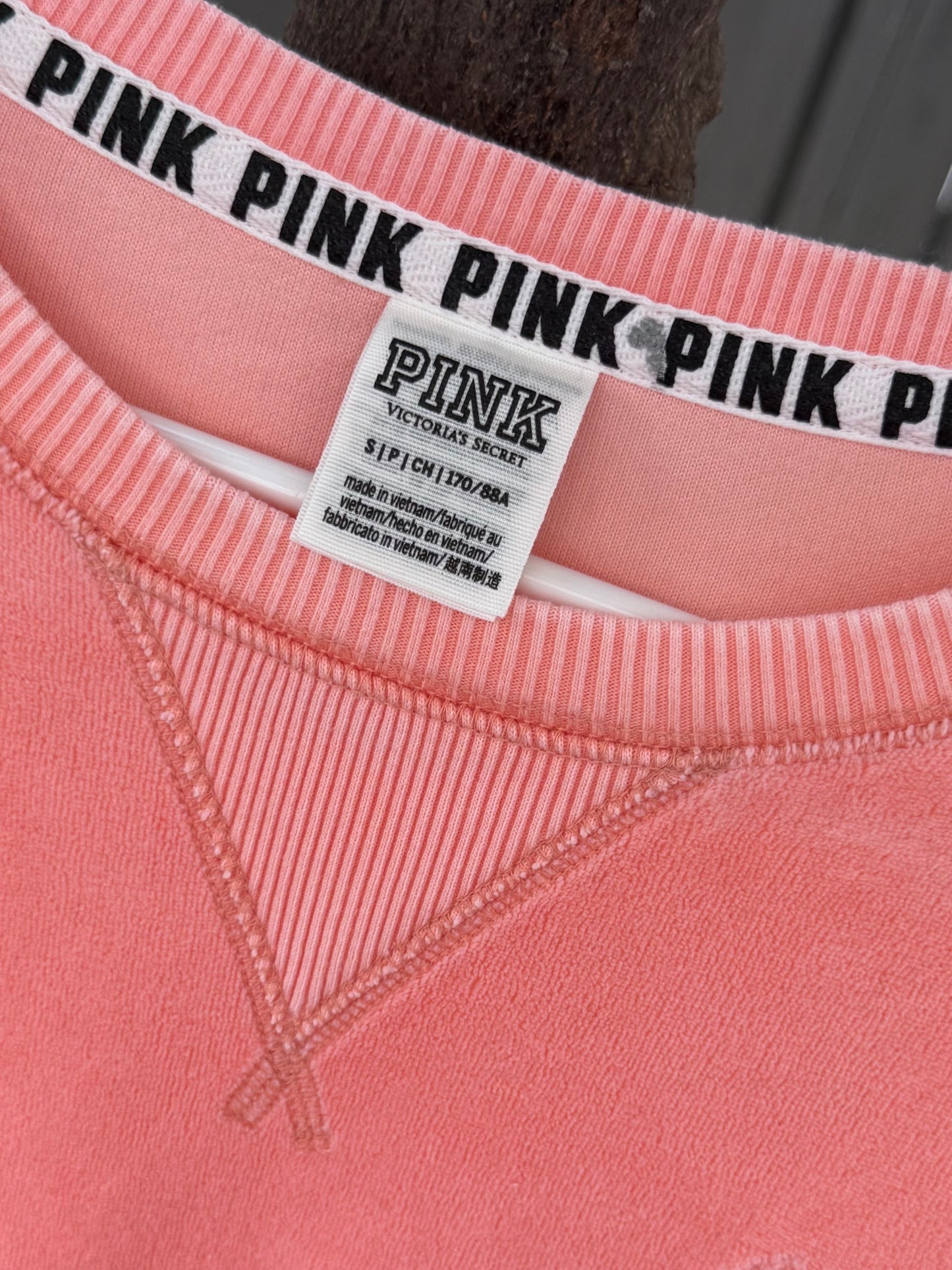 Victoria’s Secret PINK Long Terry Crewneck Sweater Sz S