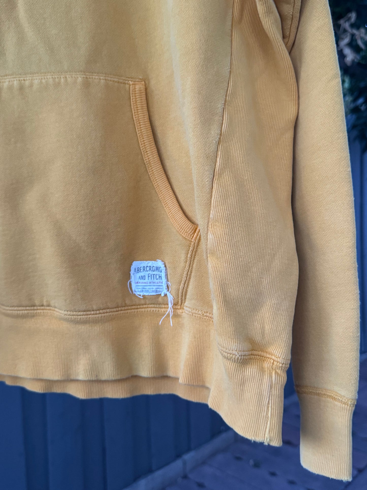 Vtg Abercrombie & Fitch Collegiate Hoodie “64” Mustard Yellow – Size L