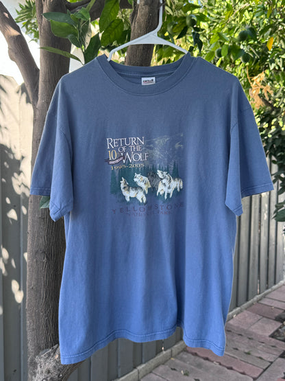 Vintage Yellowstone National Park 10th Anniversary Tee (1995–2005) Sz L