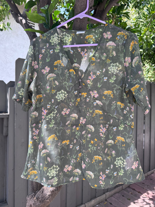 Jaqueline de YONG Floral Blouse Sz S