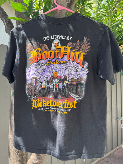 Rare Vtg 1996 Boot Hill Saloon Biketoberfest Daytona Beach Tee Sz Youth L