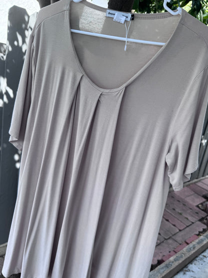 NEW Beyond This Plane Beige Pleated Swing Dress – Size L