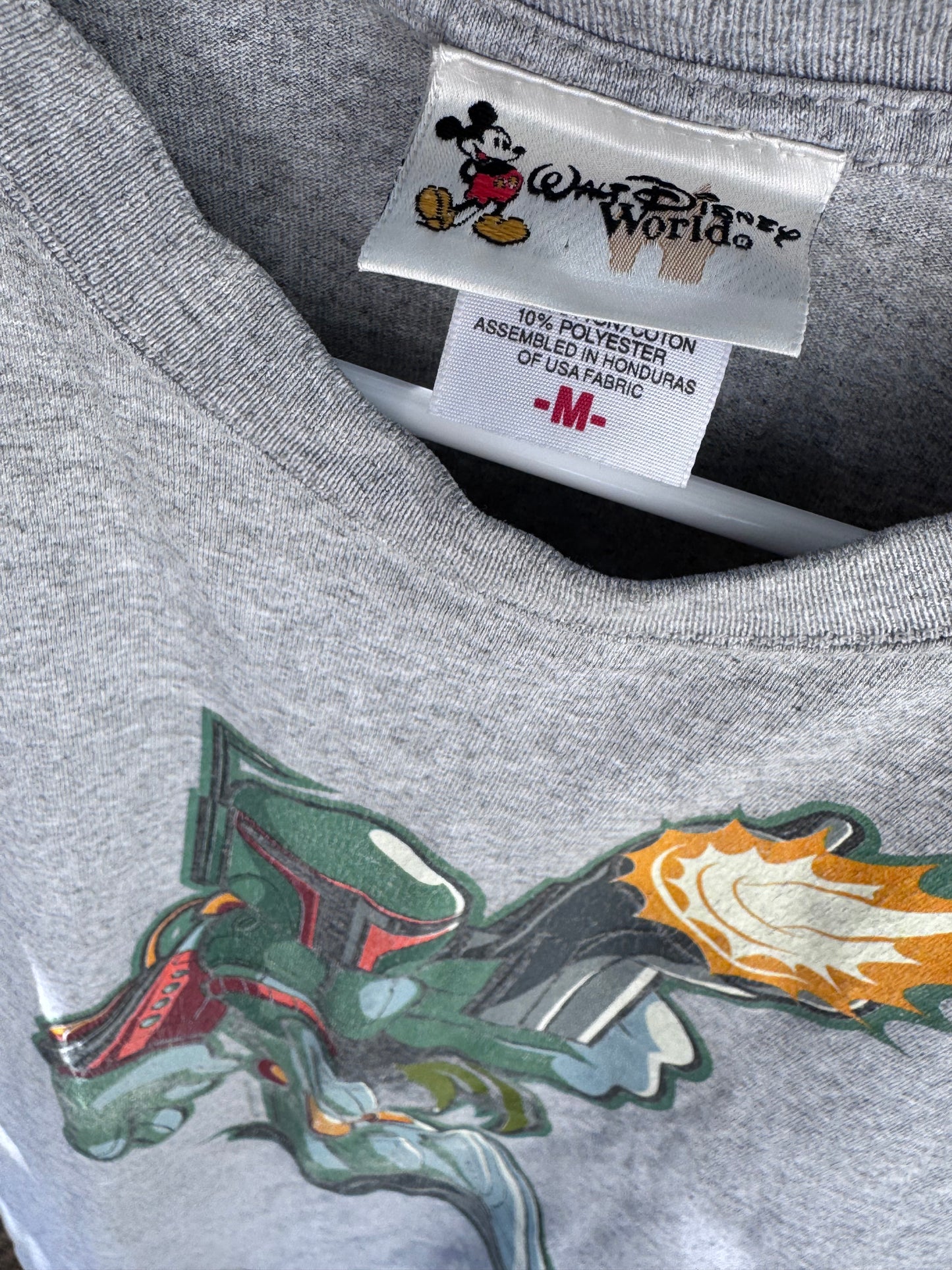 Vtg Walt Disney World Star Wars Boba Fett Graphic Tee Sz M