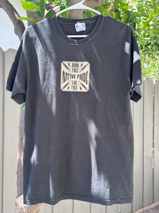 Vtg Hanes Heavyweight Native Pride – Born Free Live Free Tee Sz M