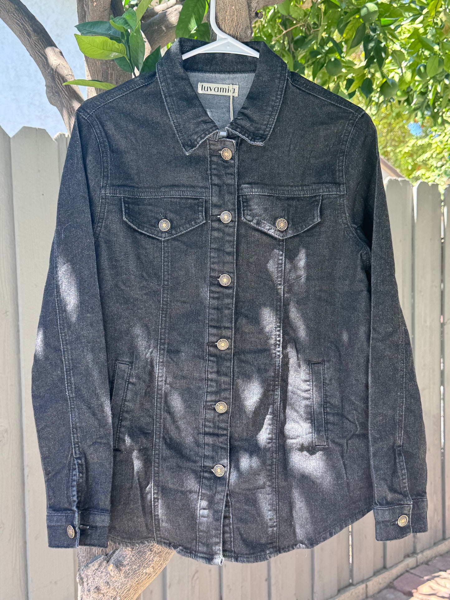 NEW Luvamia Black Denim Jacket Size Small