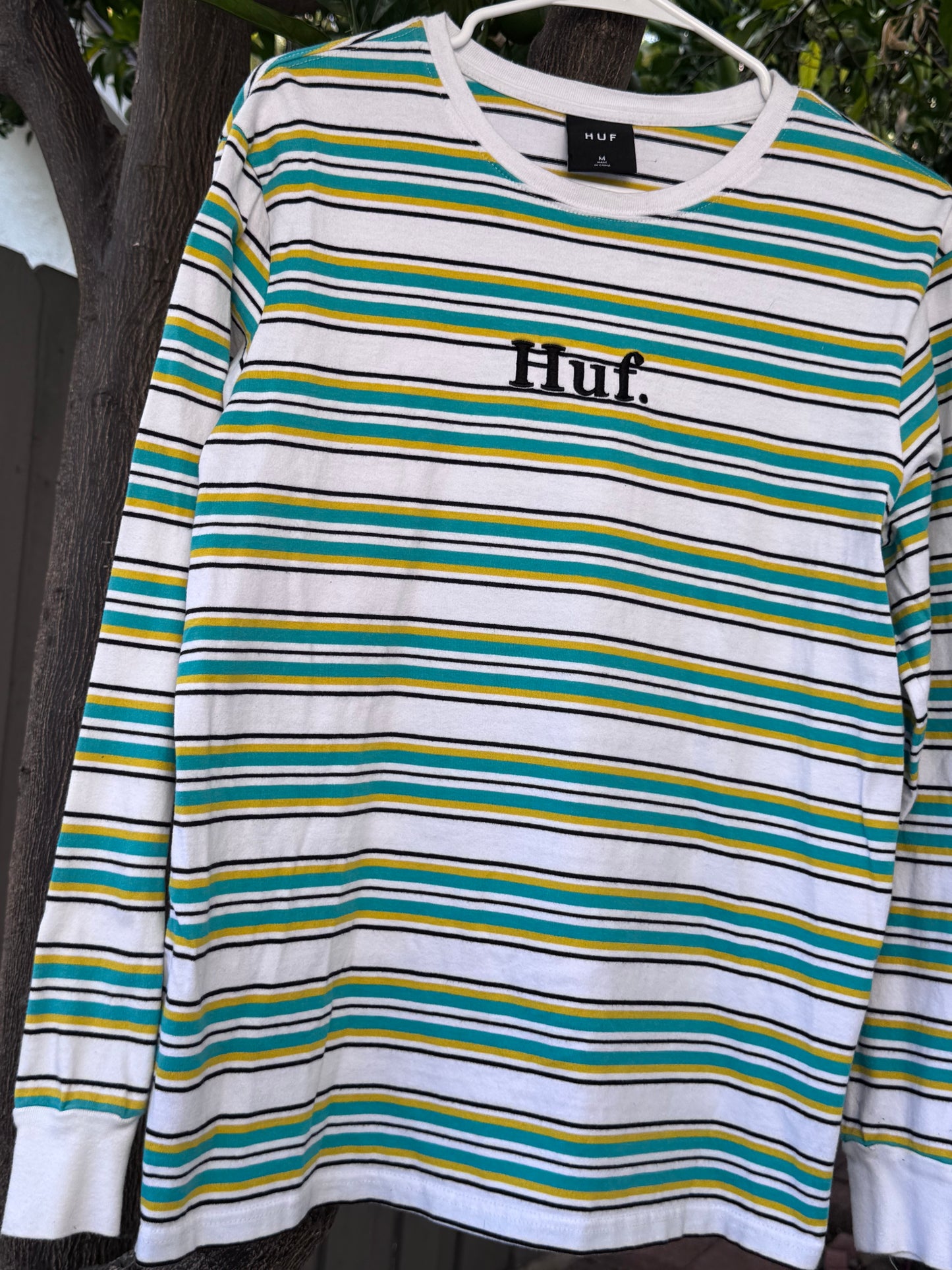 Skate Brand HUF Striped Long Sleeve Tee – Size M