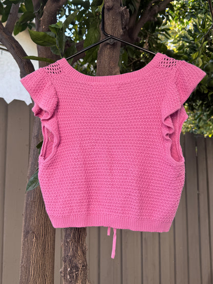 Madden NYC Pink Knitted Crop Sz L