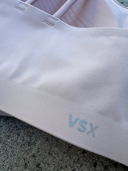 NEW Victoria’s Secret VSX Elevate Strappy-Back Sports Bra – Light Pink, Size L