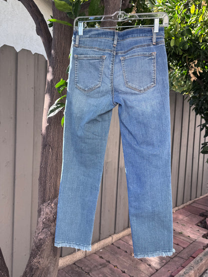 Ann Taylor LOFT Frayed Hem Straight Leg Jeans Women’s Sz 25/0