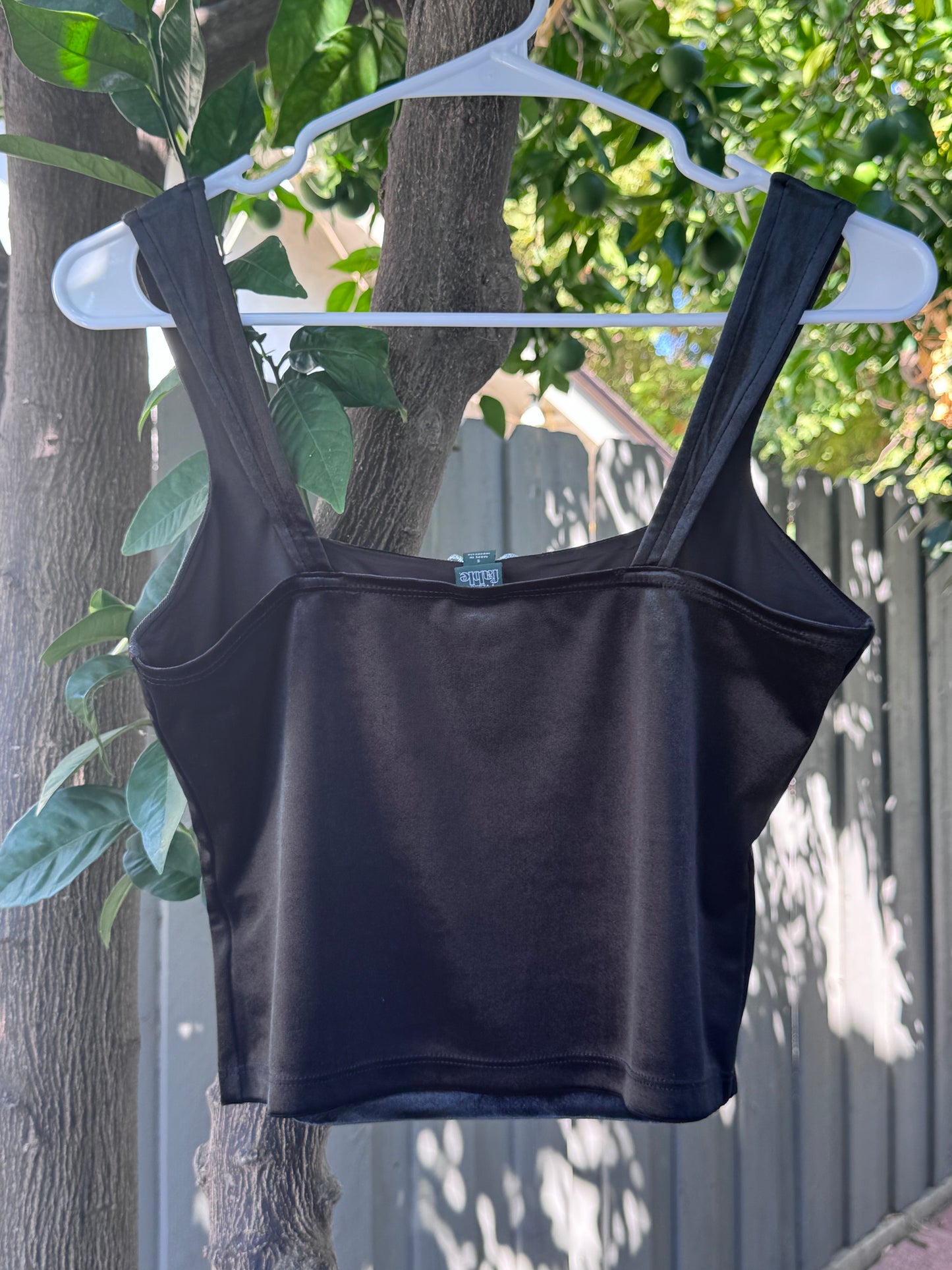 NEW Wild Fable Black Velvet Bow Crop Tank Top – Size S