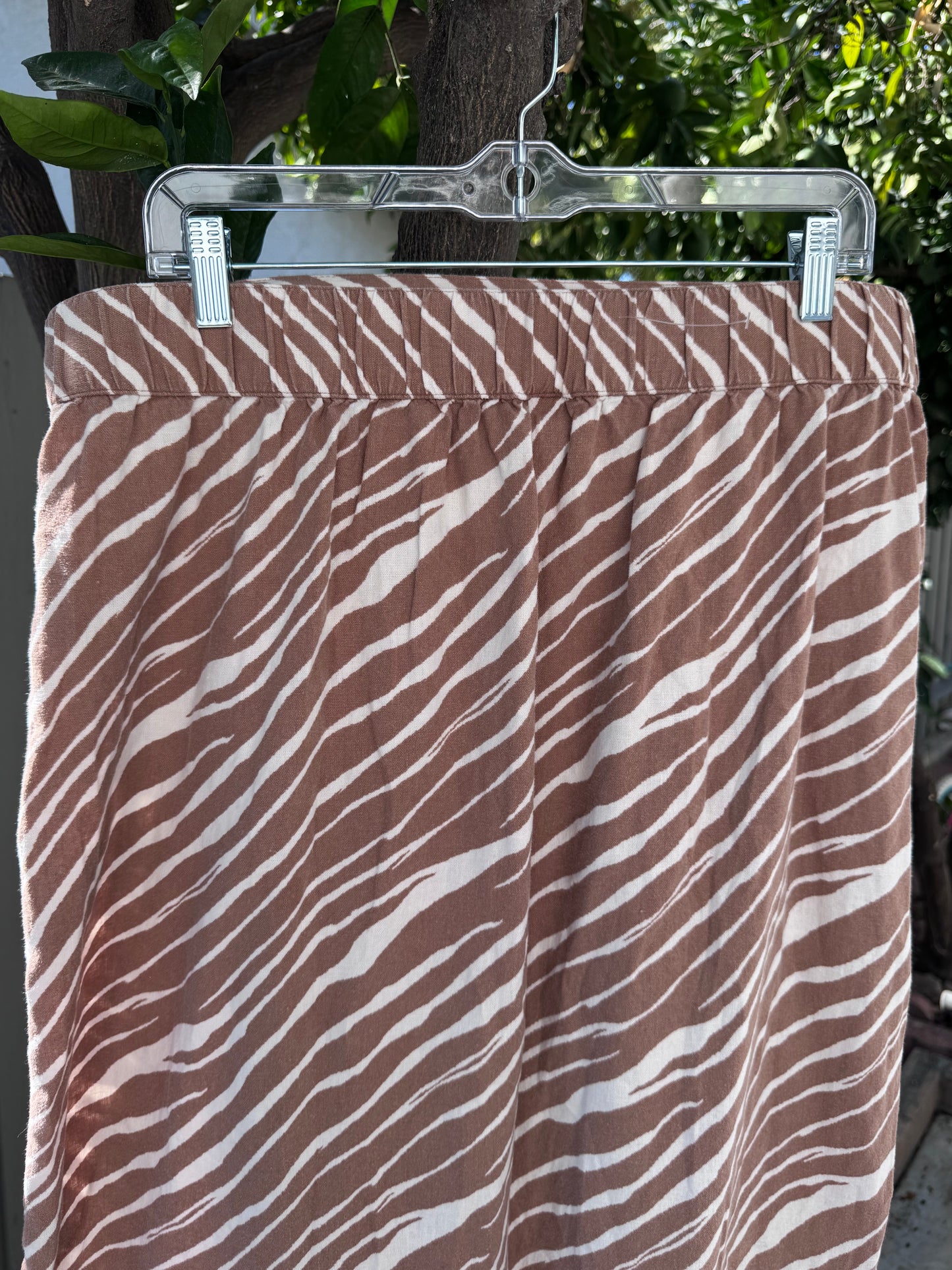 A New Day Zebra Print Brown & White Wrap Skirt Sz XL