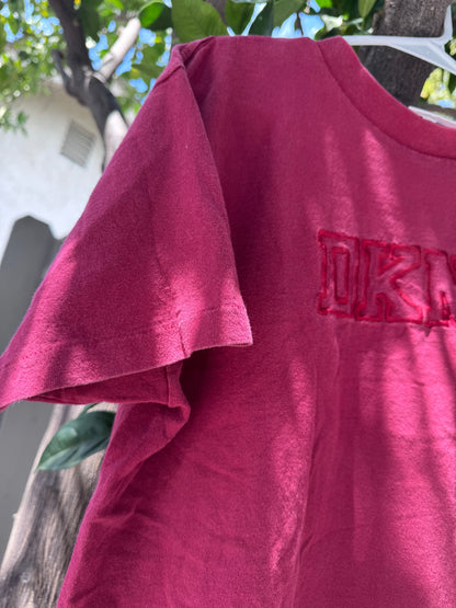 Vtg 90’s Single Stitch DKNY Jeans Burgundy Tee Sz M