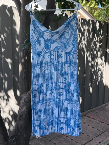 Forever 21 Blue & White Toile Print Slip Dress – Size XL
