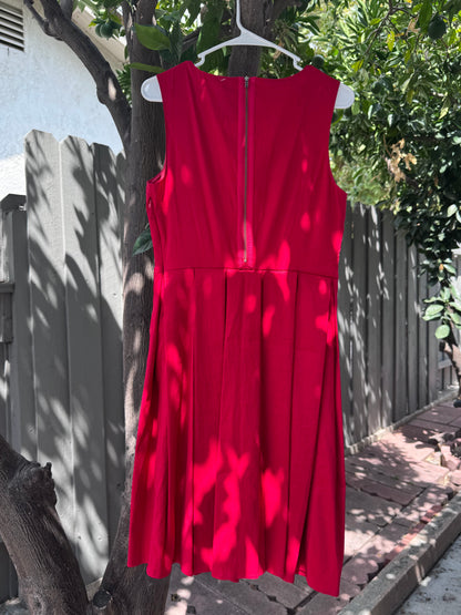 NEW Kristin Davis Red Sleeveless Pleated Dress – Size 10