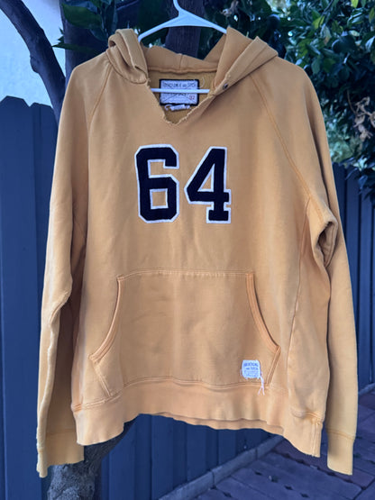 Vtg Abercrombie & Fitch Collegiate Hoodie “64” Mustard Yellow – Size L