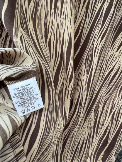 Y2k Dash by Kardashian Brown Abstract Print Blouse Size M