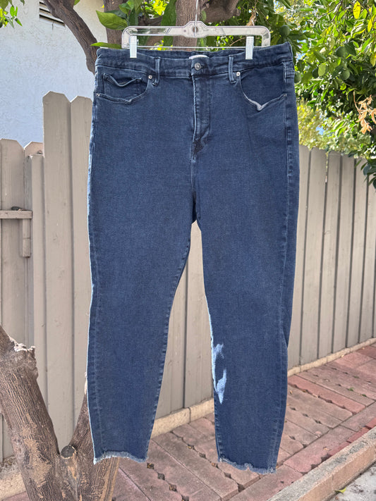 Good American Good Legs Raw Hem Skinny Jeans Women’s Sz 22