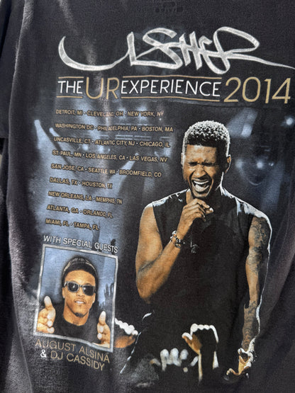 Usher The UR Experience 2014 Tour Tee Black Hanes Beefy-T Concert Shirt Sz S