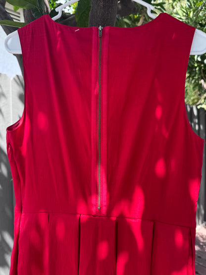 NEW Kristin Davis Red Sleeveless Pleated Dress – Size 10