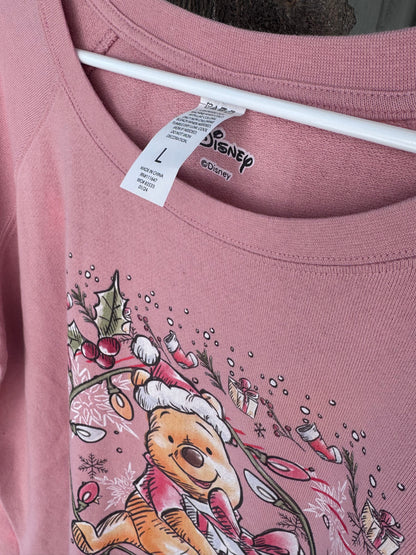 Winnie The Pooh Christmas Graphic Crewneck Sz L