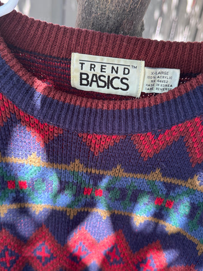 Vtg 80s-90s Trend Basics Knit Sweater Size XL