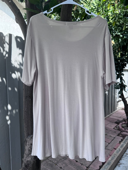 NEW Beyond This Plane Beige Pleated Swing Dress – Size L