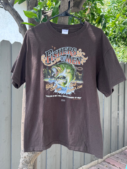 Early 2000’s Kerusso “Fishers of Men” Christian Graphic Tee Sz L
