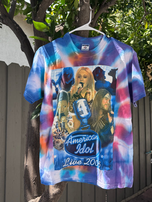Vtg Y2K 2005 American Idol Tie-Dye Tee Sz M