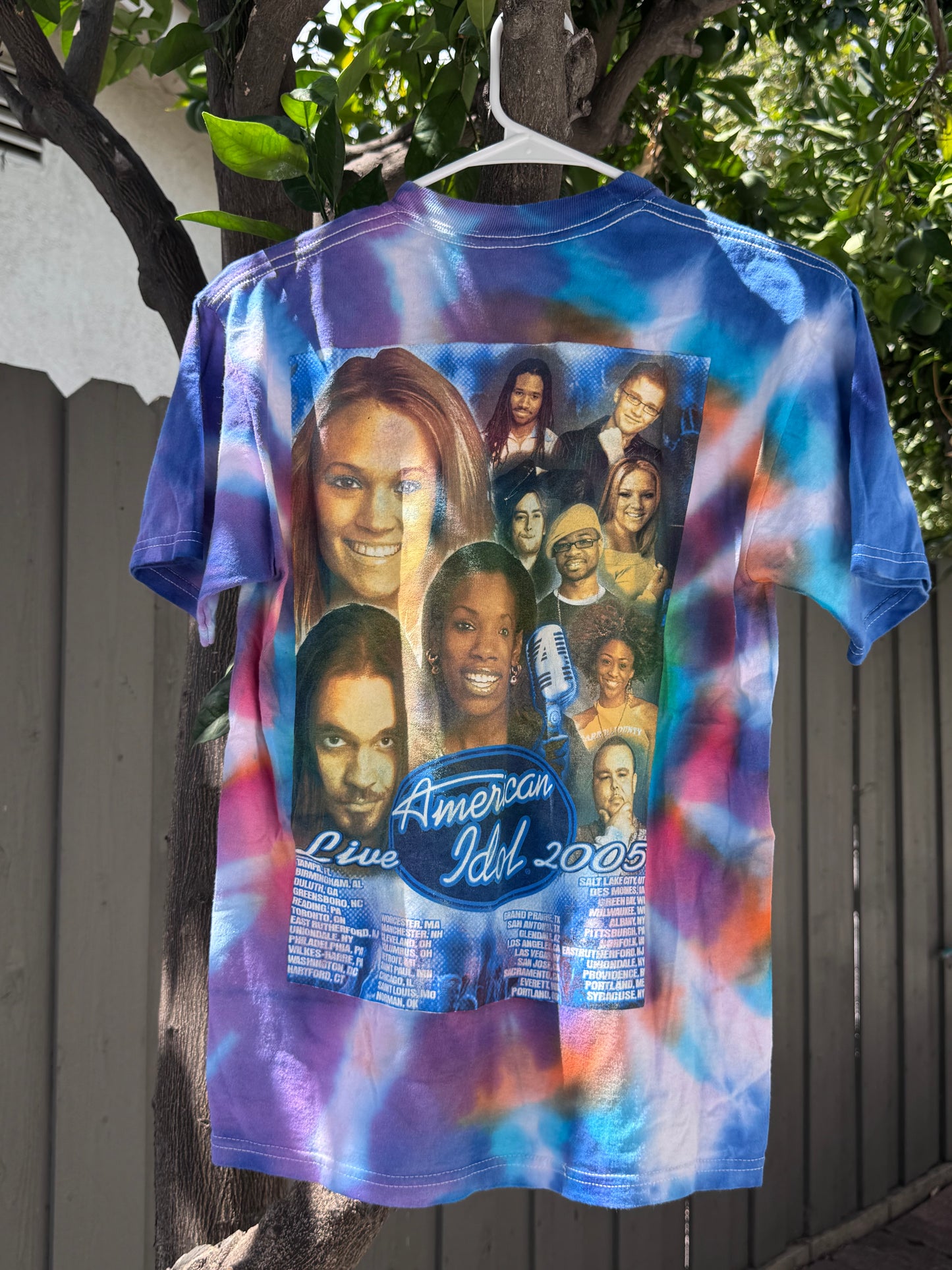 Vtg Y2K 2005 American Idol Tie-Dye Tee Sz M